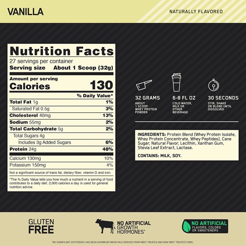 Alternative view of Gold Standard 100% Whey Naturally Flavored 2 lb