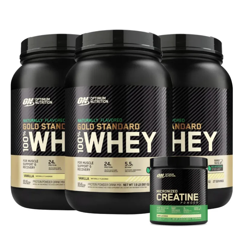 3 und Gold Standard Naturally Flavored 1.9 LB + Creatine Optimum 60 Serv