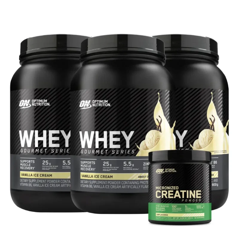 3 und Whey Gourmet 2 LB + Creatine Optimum 60 Serv